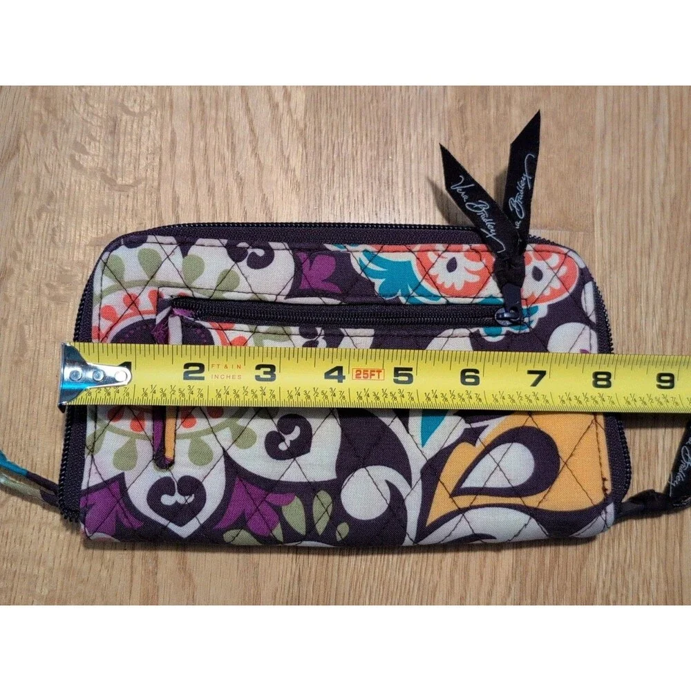 Vera Bradley Women's Purple Plum Crazy Zip Around Wallet Organizer